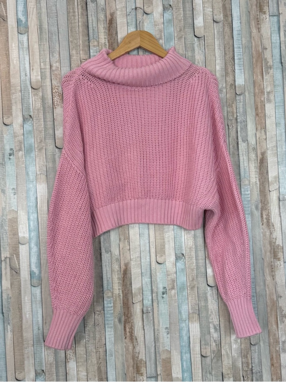 Banana Republic M Janie Cropped Oversized Organic Cotton Chunky Knit Sweater